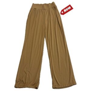 Calvin Klein Camel Brown wide leg flowy loose relaxed fit pull on pants NWT